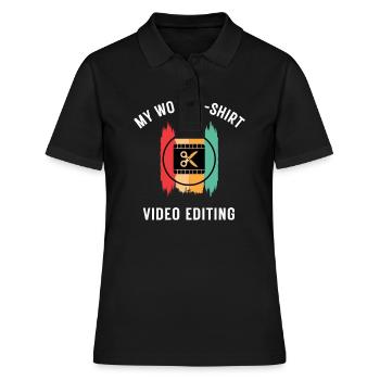 Video Editor Work T-Shirt - Frauen Polo Shirt - Schwarz - Vorne - Ailine (174cm)