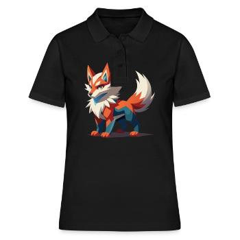 Loup fantastique féroce - Polo Femme - noir - Devant - Ailine (174cm)