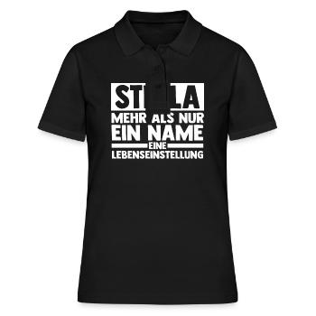 Vorname Stella - Frauen Polo Shirt - Schwarz - Vorne - Ailine (174cm)