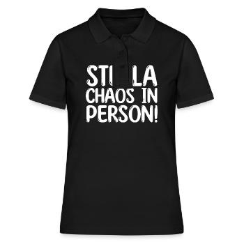 Vorname Stella - Frauen Polo Shirt - Schwarz - Vorne - Ailine (174cm)