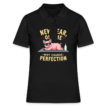 Sarkastischer Witz - Neujahr - Frauen Polo Shirt - Schwarz - Vorne - Ailine (174cm)