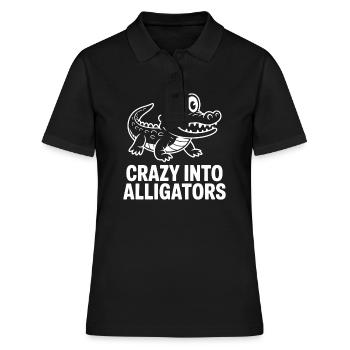 Niedliche Alligator-Alligatoren - Frauen Polo Shirt - Schwarz - Vorne - Ailine (174cm)