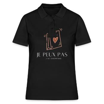 Ich kann nicht einkaufen gehen - Frauen Polo Shirt - Schwarz - Vorne - Ailine (174cm)
