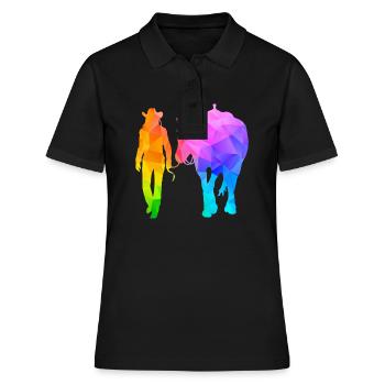 Western Lady Westernreiterin - Frauen Polo Shirt - Schwarz - Vorne - Ailine (174cm)