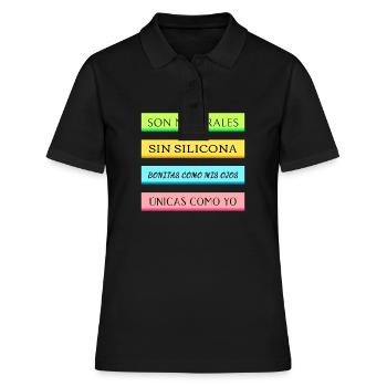 Sie sind natürlich und silikonfrei 1 - Frauen Polo Shirt - Schwarz - Vorne - Ailine (174cm)
