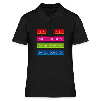 Sie sind natürlich und silikonfrei 3 - Frauen Polo Shirt - Schwarz - Vorne - Ailine (174cm)