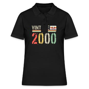 Vintage cassette 2000 - Women's Polo Shirt - black - Front - Ailine (174cm)