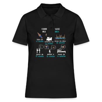 temps libre natation cadeau natation - Polo Femme - noir - Devant - Ailine (174cm)