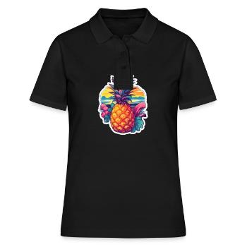 Pineapple Beach - Thé floral de vacances d’été - Polo Femme - noir - Devant - Ailine (174cm)