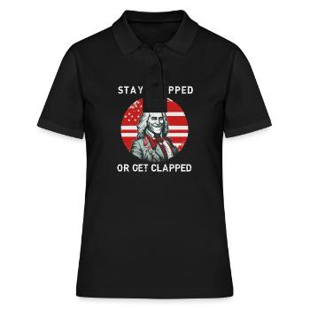 Angeschnallt Bleiben | GEORGE GRIDDIN - Frauen Polo Shirt - Schwarz - Vorne - Ailine (174cm)