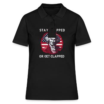 Angeschnallt Bleiben | GEORGE GRIDDIN - Frauen Polo Shirt - Schwarz - Vorne - Ailine (174cm)