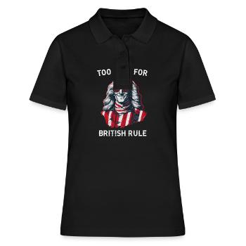 TOO COOL FOR BRITISH RULE | GEORGE Washington - Frauen Polo Shirt - Schwarz - Vorne - Ailine (174cm)