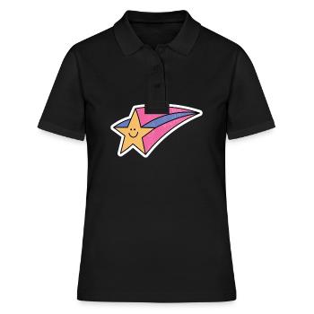 Étoile filante rétro - Polo Femme - noir - Devant - Ailine (174cm)