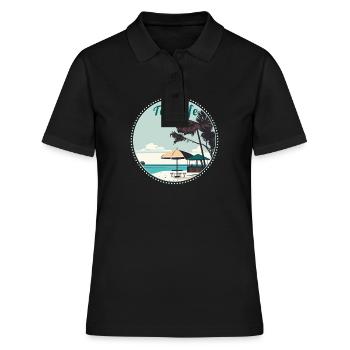 Tenerife Îles Canaries Retro Beach - Polo Femme - noir - Devant - Ailine (174cm)