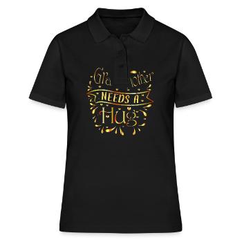 Grand Mother needs a hug gold style - Women's Polo Shirt - black - Front - Ailine (174cm)