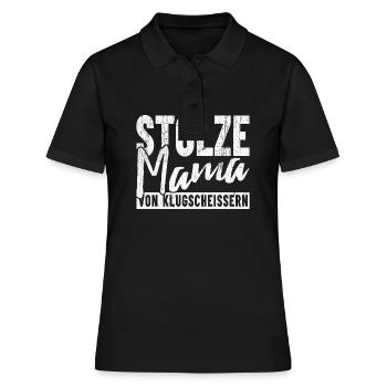 Stolze Mama von Klugscheissern - Frauen Polo Shirt - Schwarz - Vorne - Ailine (174cm)