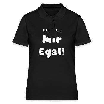 Mir egal - Frauen Polo Shirt - Schwarz - Vorne - Ailine (174cm)