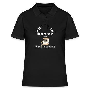 Rendez vous aventure litteraire - Polo Femme - noir - Devant - Ailine (174cm)