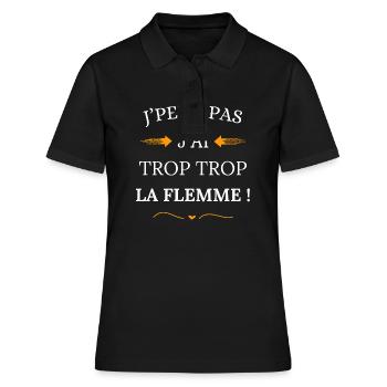 J'peux Pas J'ai trop trop La Flemme - Polo Femme - noir - Devant - Ailine (174cm)