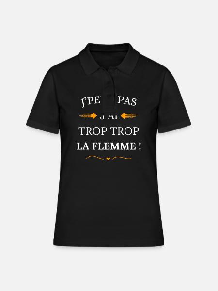 J'peux Pas J'ai trop trop La Flemme - Polo Femme - noir