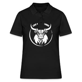 Mon bétail des Highlands J’adore Highlands - Polo Femme - noir - Devant - Ailine (174cm)