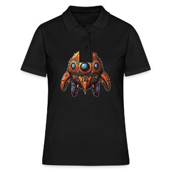 Lustiges kurioses Fantasie Raumschiff - Frauen Polo Shirt - Schwarz - Vorne - Ailine (174cm)