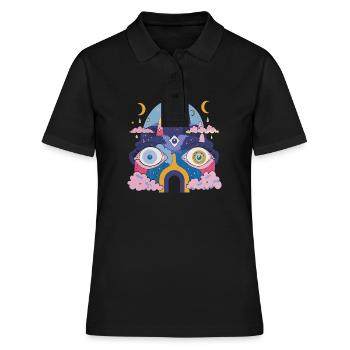 Psychedelischer Roboter - Frauen Polo Shirt - Schwarz - Vorne - Ailine (174cm)