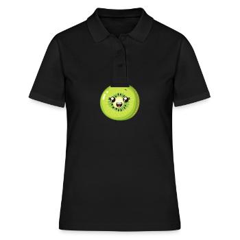 Charmant kiwi dans le style de dessin animé vert - Polo Femme - noir - Devant - Ailine (174cm)