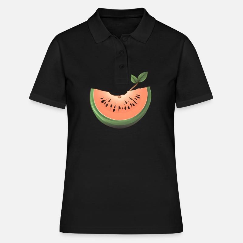 Pastèque, Melon, Fruit, Fruit - Polo Femme - noir