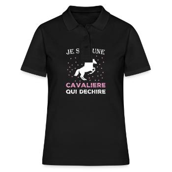 Je suis une cavalière qui déchire - Polo Femme - noir - Devant - Ailine (174cm)
