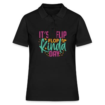 Es ist ein Flip-Flop-Tag - Frauen Polo Shirt - Schwarz - Vorne - Ailine (174cm)