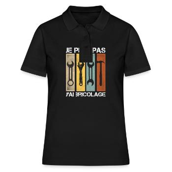 Ich kann nicht DIY - Frauen Polo Shirt - Schwarz - Vorne - Ailine (174cm)