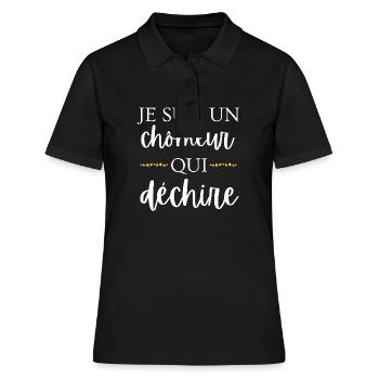 Ich bin ein Arbeitsloser, der rockt - Frauen Polo Shirt - Schwarz - Vorne - Ailine (174cm)