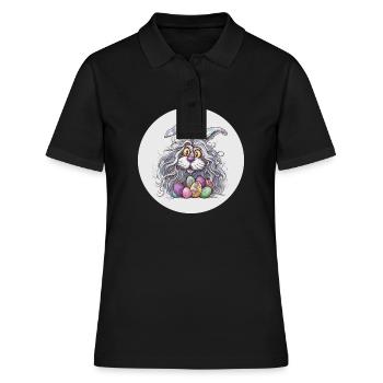 Osterhase - Frauen Polo Shirt - Schwarz - Vorne - Ailine (174cm)
