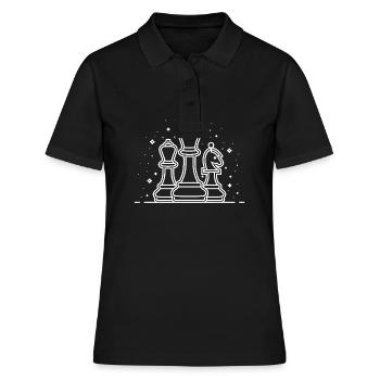 Chess Pieces Trait Sketch - Women's Polo Shirt - black - Front - Ailine (174cm)