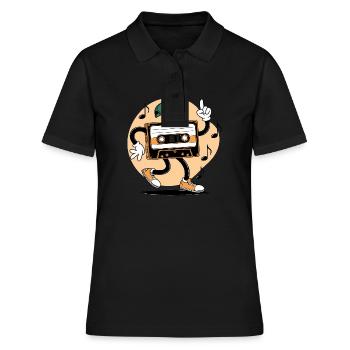 Dancing Cassette Tape (Vintage Style) - Polo Femme - noir - Devant - Ailine (174cm)
