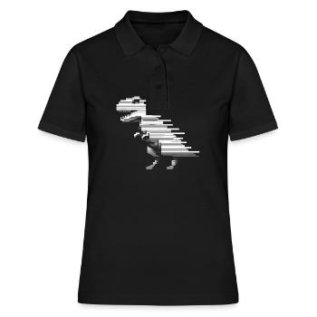 Dinosaures dinosaures dinosaures t-rex - Polo Femme - noir - Devant - Ailine (174cm)