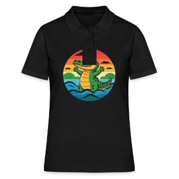 Alligators Rétro Alligator - Polo Femme - noir - Devant - Ailine (174cm)