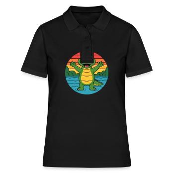 Alligators Rétro Alligator - Polo Femme - noir - Devant - Ailine (174cm)