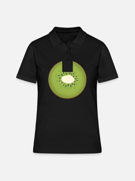 Tranche de kiwi - Polo Femme - noir
