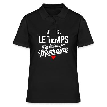 Ich albern mit Patentante - Frauen Polo Shirt - Schwarz - Vorne - Ailine (174cm)