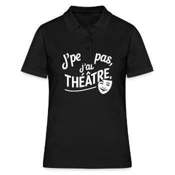 Ich kann kein Theater haben - Frauen Polo Shirt - Schwarz - Vorne - Ailine (174cm)