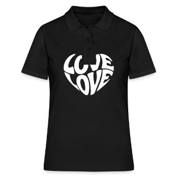 Liebe Liebe Liebe Liebe - Frauen Polo Shirt - Schwarz - Vorne - Ailine (174cm)
