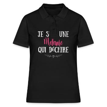 t shirt I'm a Melanie who rocks - Women's Polo Shirt - black - Front - Ailine (174cm)