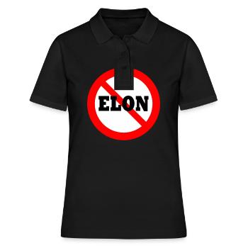 Anti Elon Round NO Bumper - Frauen Polo Shirt - Schwarz - Vorne - Ailine (174cm)
