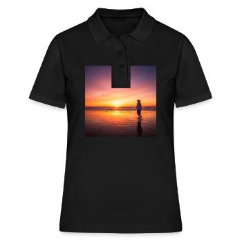 Flüstern des Sonnenuntergangs - Frauen Polo Shirt - Schwarz - Vorne - Ailine (174cm)