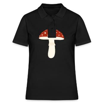 Champignon amanite tue-mouches - Polo Femme - noir - Devant - Ailine (174cm)