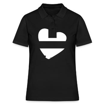 Logo du cœur - Love Emblem - Polo Femme - noir - Devant - Ailine (174cm)