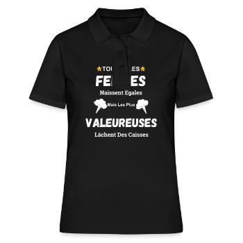 Péteuse cadeau drôle lâcher - Polo Femme - noir - Devant - Ailine (174cm)
