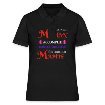 Mamie Annonce Grossesse - Polo Femme - noir - Devant - Ailine (174cm)